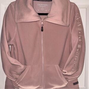 🌸 Calvin Klein Performance Full Zip Fleece Jacket – Blush Pink – Women’s Medium